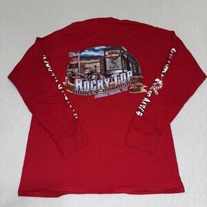 Harley Davidson Pigeon Forge TN Rocky Top Mens Red Christmas Long Sleeve Shirt L